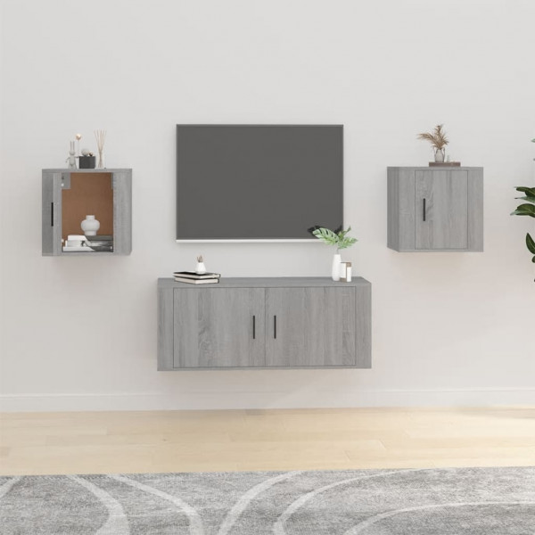 Muebles para TV de pared 2 uds gris Sonoma 40x34.5x40 cm D