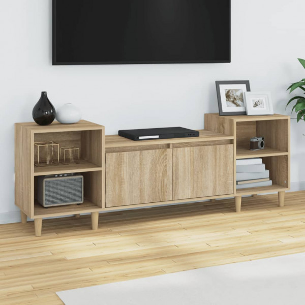 Mobiliário para TV madeira contraplacada carvalho Sonoma 160x35x55 cm D