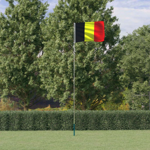Mástil y bandera de Bélgica aluminio 5.55 m D