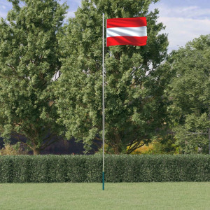 Mástil y bandera de Austria aluminio 6.23 m D