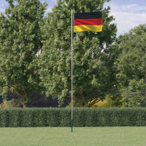 Mástil y bandera de Alemania aluminio 6.23 m D