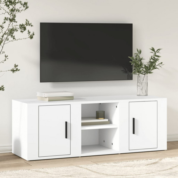 Mueble para TV madera contrachapada blanco 100x31.5x35 cm D