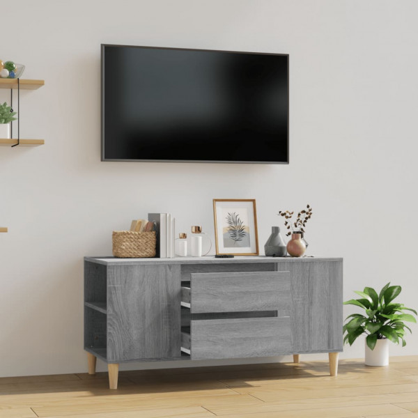 Mobiliário de TV madeira contraplacada cinza Sonoma 102x44.5x50 cm D