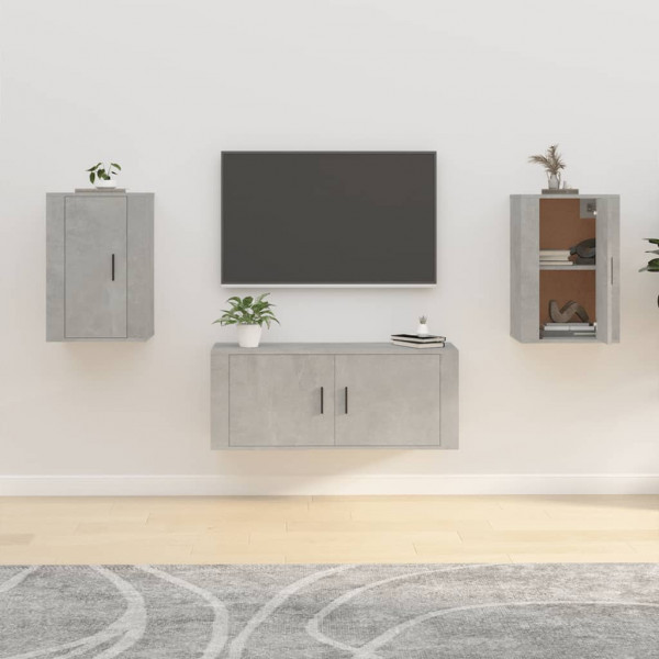 Muebles para TV de pared 2 uds gris hormigón 40x34.5x60 cm D