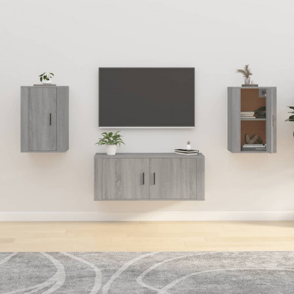 Muebles para TV de pared 2 uds gris Sonoma 40x34.5x60 cm D