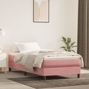 Colchón de muelles ensacados terciopelo rosa 90x190x20 cm D