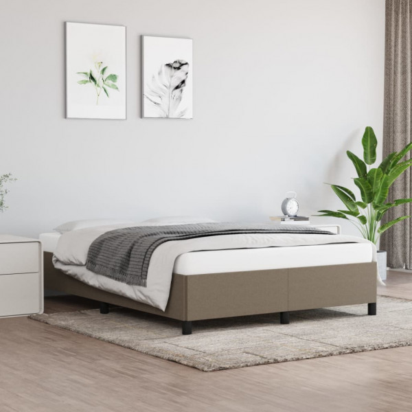 Estructura de cama de tela gris taupe 140x200 cm D