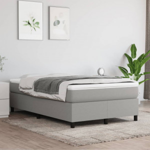 Cama box spring con colchón tela gris claro 120x200 cm D