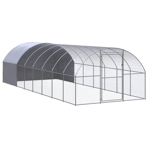 Gallinero de exterior de acero galvanizado 3x8x2 m D