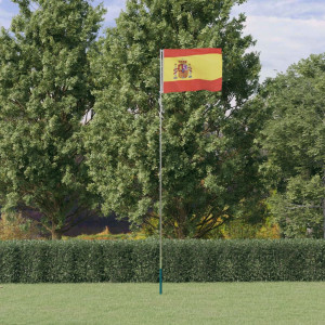 Mastro de alumínio e bandeira da Espanha 5,55 m D