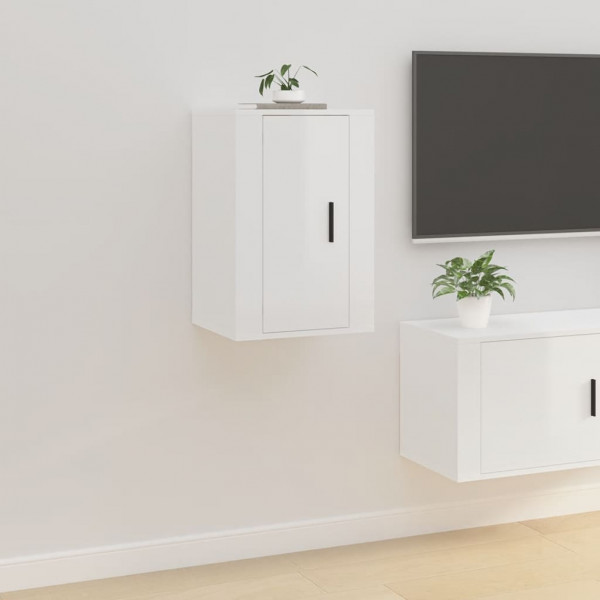 Mobiliário para TV de parede branca brilhante 40x34.5x60 cm D