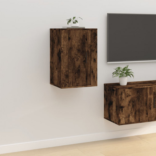 Mueble para TV de pared roble ahumado 40x34.5x60 cm D