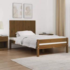 Cabecero cama pared madera maciza pino marrón miel 108x3x60 cm D