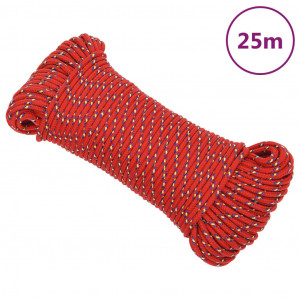 Cordas de barco de polipropileno vermelho de 3 mm 25 m D