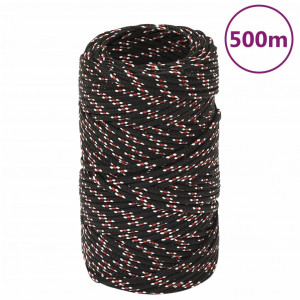 Cordas de barco de polipropileno preto 2 mm 500 m D