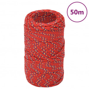 Cordas de barco de polipropileno vermelho 2 mm 50 m D