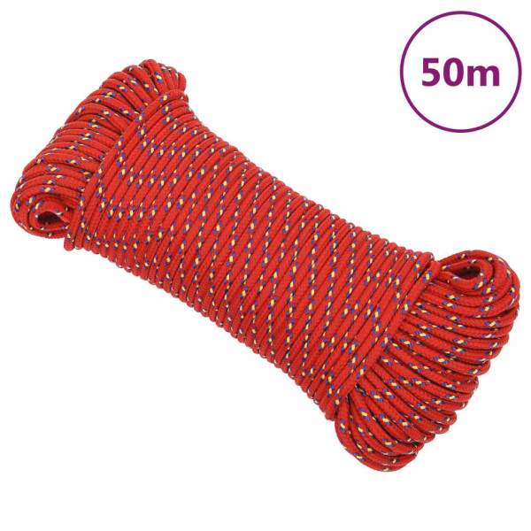 Cuerda de barco polipropileno rojo 4 mm 50 m D