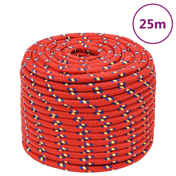 Cuerda de barco polipropileno rojo 12 mm 25 m D