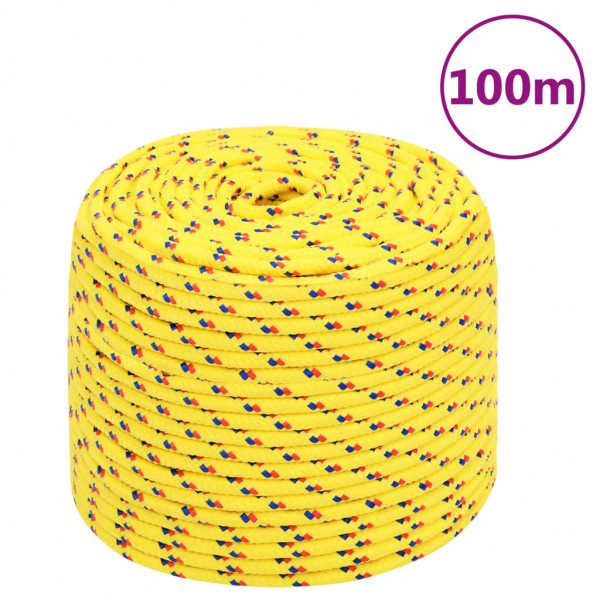 Cordas de barco de polipropileno amarelo 8 mm 100 m D