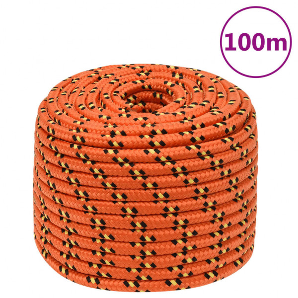 Corda de barco de polipropileno laranja 14 mm 100 m D