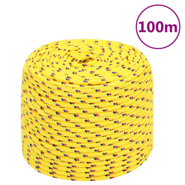Cuerda de barco polipropileno amarillo 10 mm 100 m D