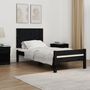 Cabecero de cama de pared madera maciza pino negro 95.5x3x60 cm D