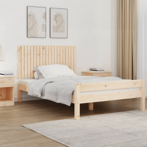 Cabecero de cama de pared madera maciza de pino 127.5x3x60 cm D