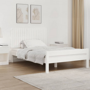 Cabecero de cama pared madera maciza pino blanco 127.5x3x60 cm D