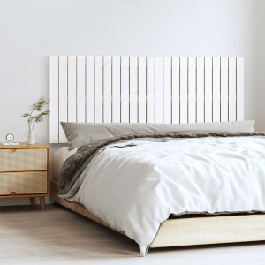Cabecero de cama de pared madera maciza pino blanco 147x3x60 cm D