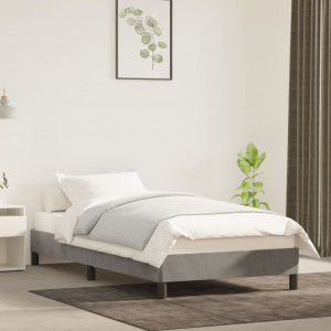 Estructura de cama de terciopelo gris claro 80x200 cm D