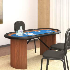 Mesa de pôquer para 10 jogadores azul 160x80x75 cm D