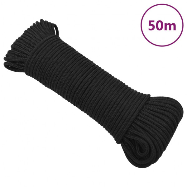 Cuerda de barco polipropileno negro intenso 3 mm 50 m D