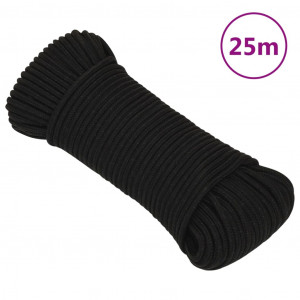 Fios de poliéster preto de 5 mm 25 m D