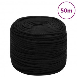 Cuerda de trabajo poliéster negro 6 mm 50 m D