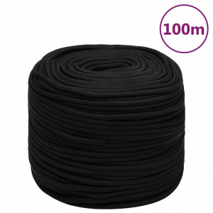 Cuerda de trabajo poliéster negro 6 mm 100 m D