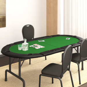 Tablero de póquer plegable para 10 jugadores verde 208x106x3 cm D