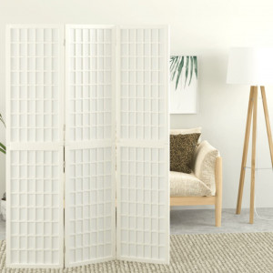 Biombo plegable con 3 paneles estilo japonés blanco 120x170 cm D