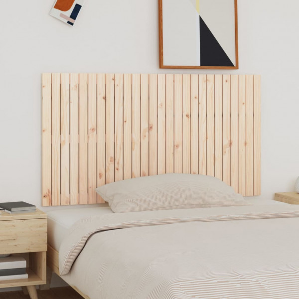 Cabeceira de cama de parede em madeira maciça de pinho 166x3x90 cm D