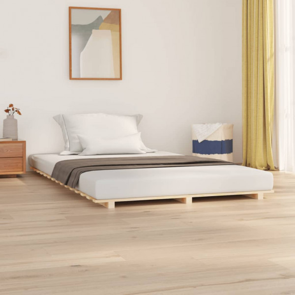 Estructura de cama madera maciza de pino 120x190 cm D