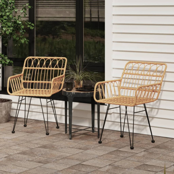 Cadeiras de jardim com 2 bancos de braço PE 56x64x80 cm D