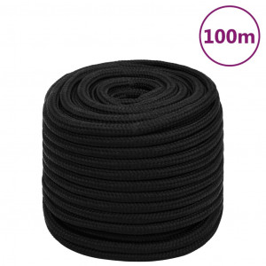 Cordas de trabalho de poliéster preto 18 mm 100 m D