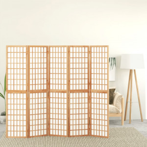 Biombo plegable con 5 paneles estilo japonés 200x170 cm D