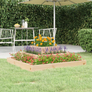 Jardinera de madera maciza de pino 80x80x27 cm D