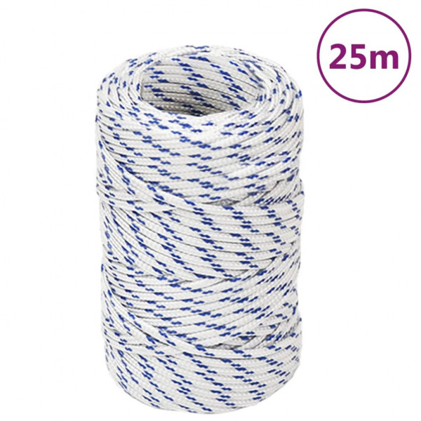 Cordas de barco de polipropileno branco de 2 mm 25 m D