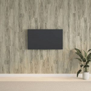 Painéis de parede em PVC cinza efeito madeira 2,06 m² D