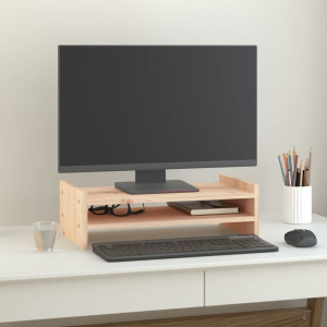 Soporte para monitor madera maciza de pino 50x27x15 cm D