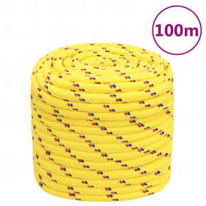 Cordas de barco de polipropileno amarelo 16 mm 100 m D