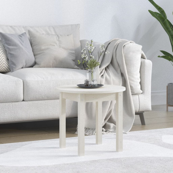 Mesa de centro de madeira maciça de pinho branco Ø 45x40 cm D