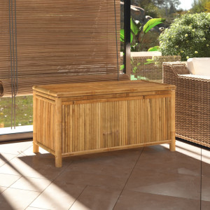 Caixa de armazenamento de jardim de bambu 110x52x55 cm D