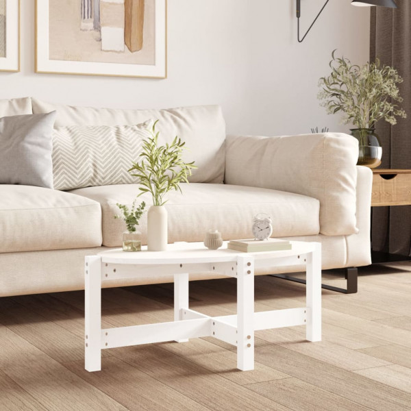 Mesa de centro em madeira maciça de pinho branco 87x48x35 cm D
